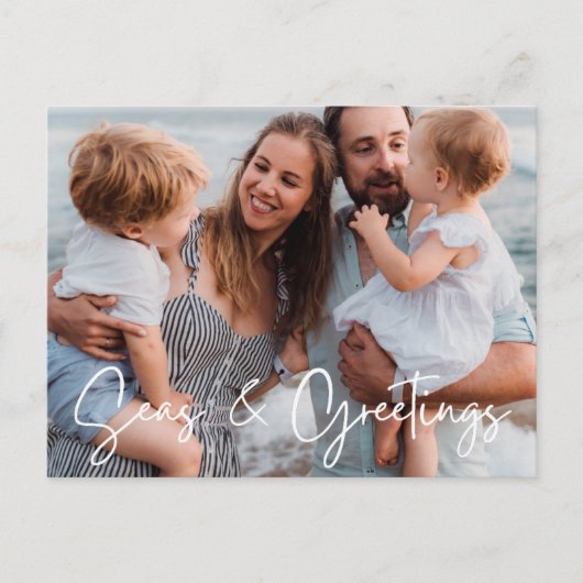 シーズ&グリーティングファミリーフロリダビーチ写真 シーズンポストカード (正面)