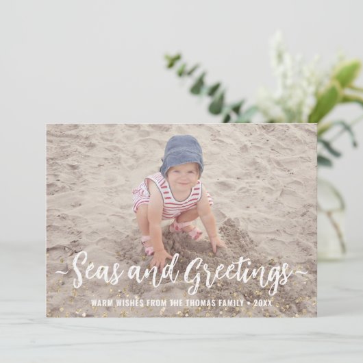 シーズ&グリーティングフォトクリスマス航海のグリッター シーズンカード (スタンド正面)