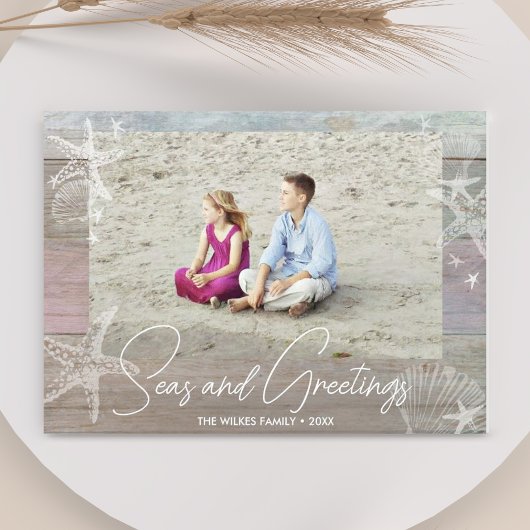 シーズ&グリーティングフォトビーチスターフィッシュシーシェル シーズンカード