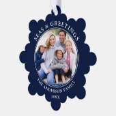 シーズ&グリーティングフォトポインセチアいかりブルー オーナメントカード (左)