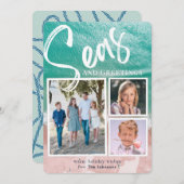 シーズ&グリーティング海ホリデー3フォトカード 招待状 (正面/裏面)