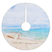 シーズ&グリーティング航海の魚釣りボート ブラッシュドポリエステルツリースカート (正面)