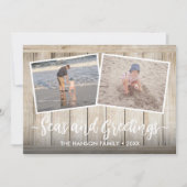 シーズ&グリーティング5フォトビーチバケーションウッド シーズンカード (正面)