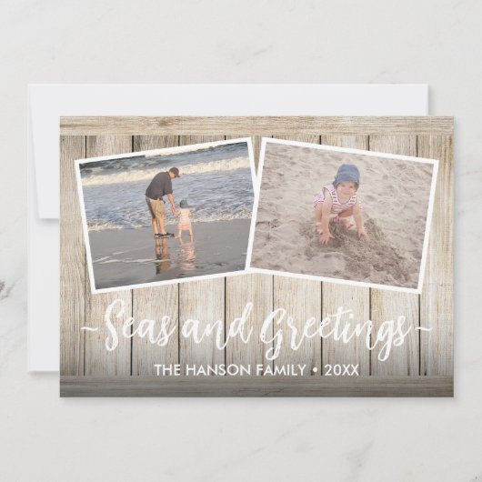 シーズ&グリーティング5フォトビーチバケーションウッド シーズンカード (正面)