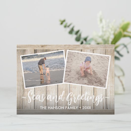 シーズ&グリーティング5フォトビーチバケーションウッド シーズンカード (スタンド正面)