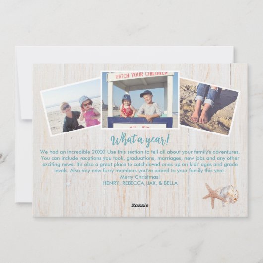 シーズ&グリーティング5フォトビーチバケーションシーシェル シーズンカード (裏面)