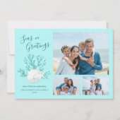 シーズNグリーティングアクアブルービーチクリスマスフォト シーズンカード (正面)