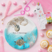 シーズNグリーティングズビーチ海ナプキンズ ペーパープレート (パーティー)