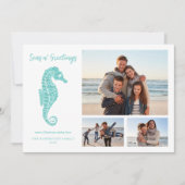 シーズNグリーティングビーチクリスマスシーホース写真 シーズンカード (正面)