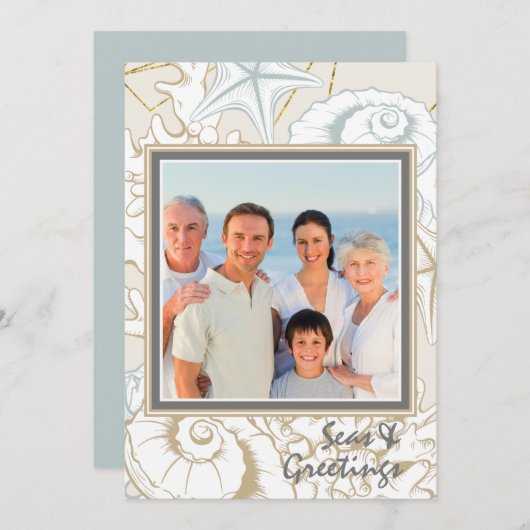 シーセエレガントルビーチマリーンパーソナライズされた写真 (正面/裏面)