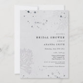 シーセモダンルウォーター色ビーチブライダルシャワー 招待状 (正面)