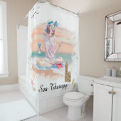 *~*シーセラピービーチヤングガールミュージックAR29 シャワーカーテン (インサイチュ)