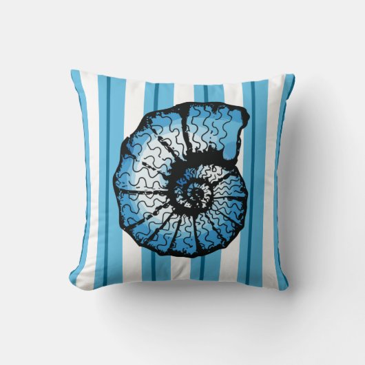 シーセルとストライプ海カラー クッション (正面)