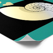 シーセルとハート、ビーチ結婚式表プラン ポスター (角)