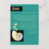 シーセルとハート、ビーチ結婚式詳細 エンクロージャーカード (正面)