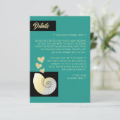 シーセルとハート、ビーチ結婚式詳細 エンクロージャーカード (スタンド正面)