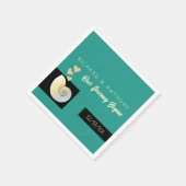 シーセルとハート、ビーチ結婚式 スタンダードカクテルナプキン (角)