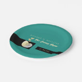 シーセルとハート、ビーチ結婚式 ペーパープレート (アングル)