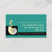 シーセルとハート、ビーチ結婚式Webサイト エンクロージャーカード (正面)