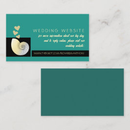 シーセルとハート、ビーチ結婚式Webサイト エンクロージャーカード