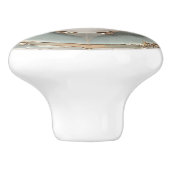 シーセルアールヌーボーフェイクレリーフ、 浮き彫りミントブルー&金ゴールド セラミックノブ (側面)