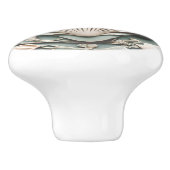 シーセルアールヌーボーフェイクレリーフ、 浮き彫りミントホワイトシェル セラミックノブ (側面)