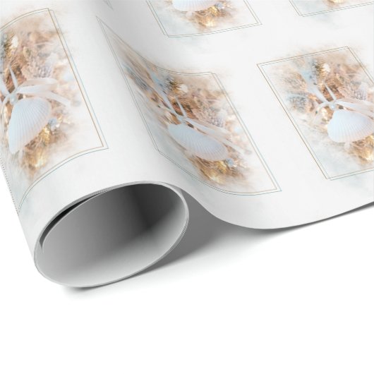 シーセルオーナメントと真珠と弓 ラッピングペーパー (ロールコーナー)