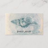 シーセルティール(緑がかった色)ベージュヴィンテージ海ビーチテーマ 名刺 (正面)