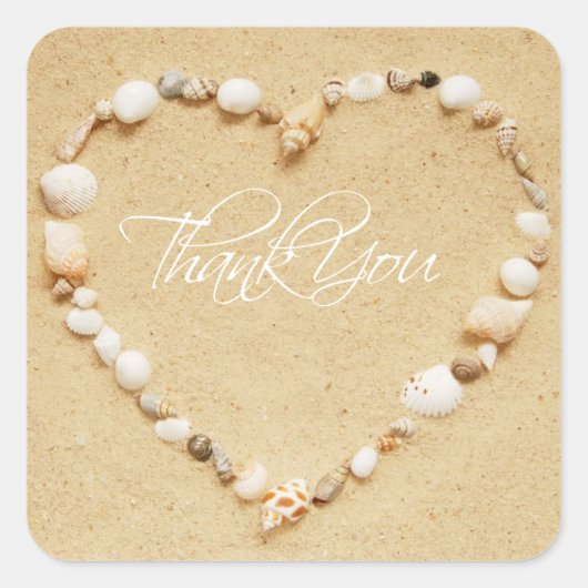 シーセルハートありがとう スクエアシール (正面)