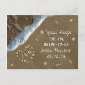 シーセルハートビーチブライダルシャワーレシピカード インビテーションポストカード (正面)