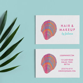 シーセルビーチシックエレガントピンク&ブルーエ 名刺