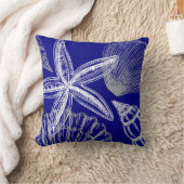 シーセルビーチハウスコースタルブルーホワイトヒトデ クッション (ブランケット)