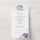 シーセルビーチブルー結婚式招待状 オールインワン招待状 (内側)