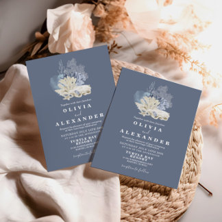 シーセルビーチブルー結婚式招待状 招待状