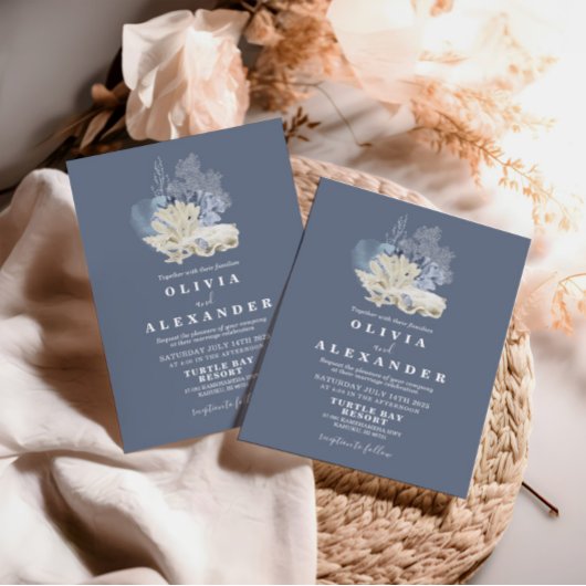 シーセルビーチブルー結婚式招待状 招待状