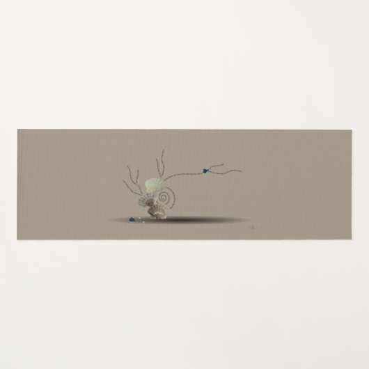 シーセルビーチモダンベージュクリームホワイトリラックス詩 ヨガマット (正面(横))