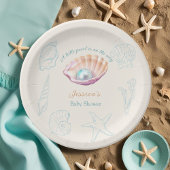 シーセルビーチリトルパールベビーシャワー ペーパープレート