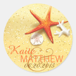 シーセルビーチ目的地ウェディングラベル ラウンドシール
