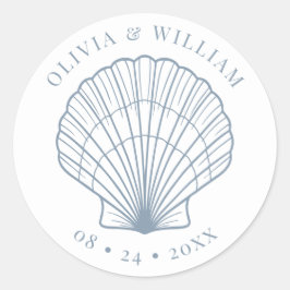 シーセルビーチ結婚式コースタルダスティブルー ラウンドシール