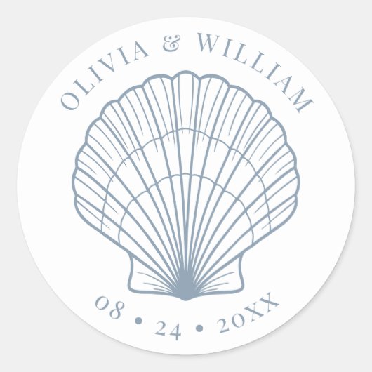 シーセルビーチ結婚式コースタルダスティブルー ラウンドシール (正面)
