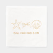 シーセルビーチ結婚式ゴールドフォイル結婚ズナプキンス 箔ナプキン (正面)