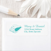 シーセルビーチ結婚式差出人住所ラベル(ティール(緑がかった色)) ラベル (インサイチュ)