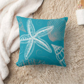 シーセルモダンビーチハウスアクアブルースターフィッシュ クッション (ブランケット)