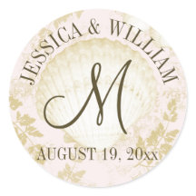 シーセルヴィンテージビーチ結婚式モノグラムピンク