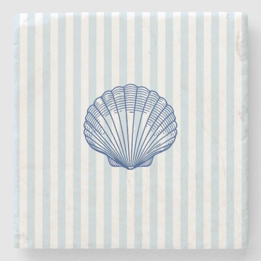 シーセル絵を描沿岸航海のストライプ ストーンコースター (正面)