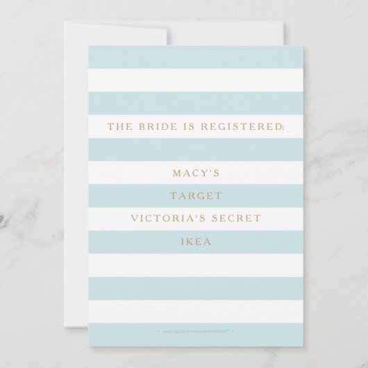 シーセル航海のビーチ結婚式 | ブライダルシャワー 招待状 (裏面)