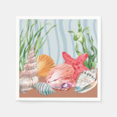 シーセ航海のルブルーウォータービーチ結婚式 スタンダードカクテルナプキン (正面)