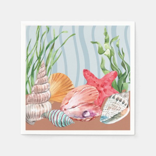 シーセ航海のルブルーウォータービーチ結婚式 スタンダードカクテルナプキン (正面)