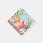 シーセ航海のルブルーウォータービーチ結婚式 スタンダードカクテルナプキン (角)