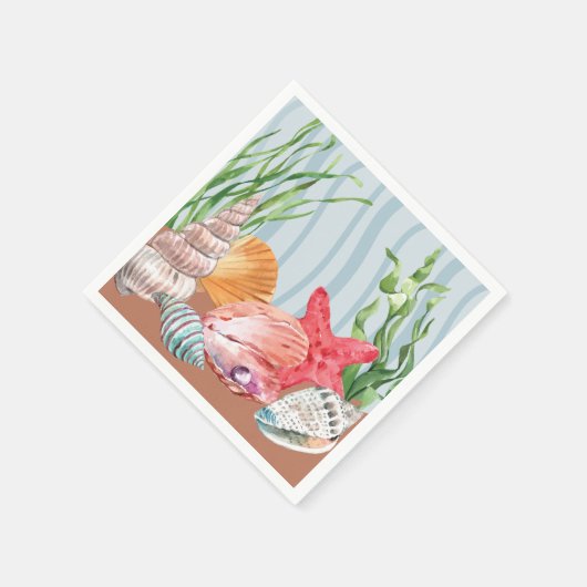 シーセ航海のルブルーウォータービーチ結婚式 スタンダードカクテルナプキン (角)